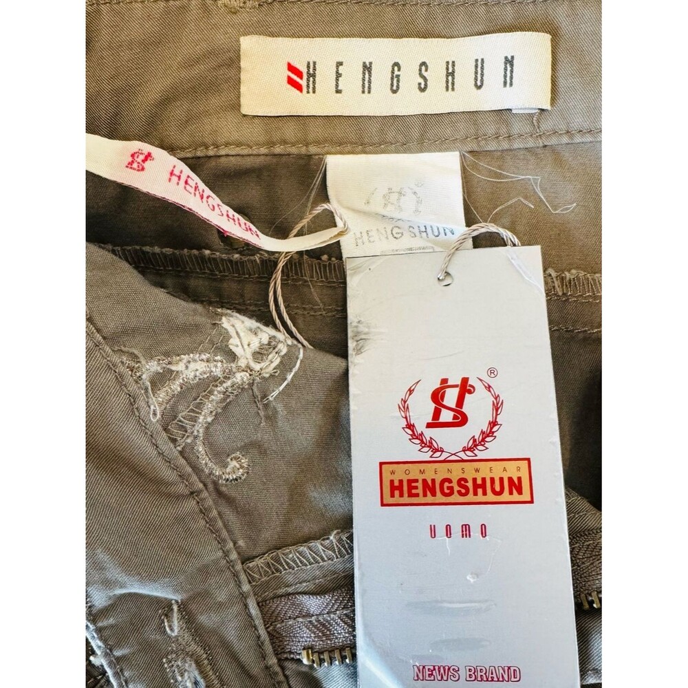 NWT HengShun Taupe Embroidered Straight Leg Pants Women’s Medium - Picture 4 of 4
